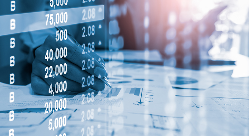 Stock market or forex trading graph and candlestick chart suitab